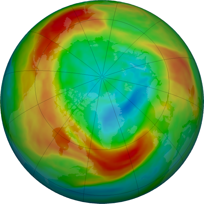 Arctic ozone map for 15 February 2020